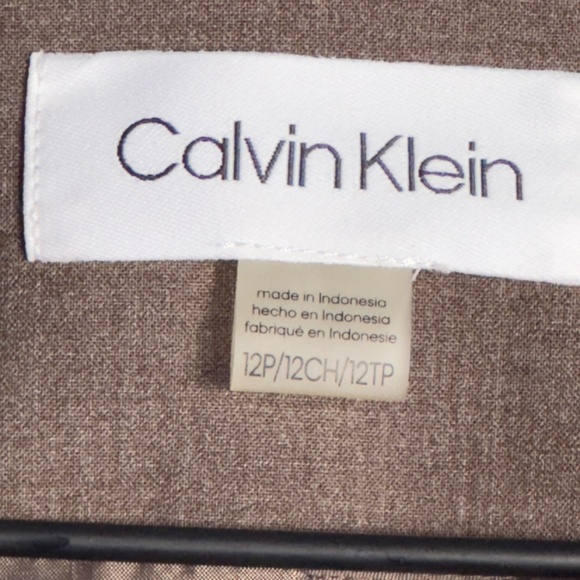 Calvin Klein Petite Single Button Brown Blazer Size 12P - Picture 12 of 13